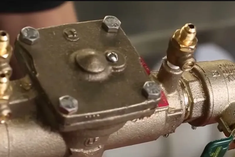 Backflow assembly with test gauges and brass valves for Paulden