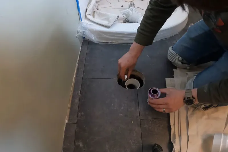 Bathroom plumbing rough-in with shower and tub fixtures for Granville