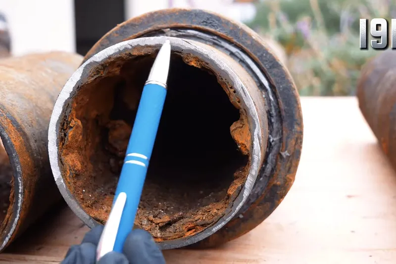 Corroded cast iron pipe section with rust buildup for Burst Pipe Repair