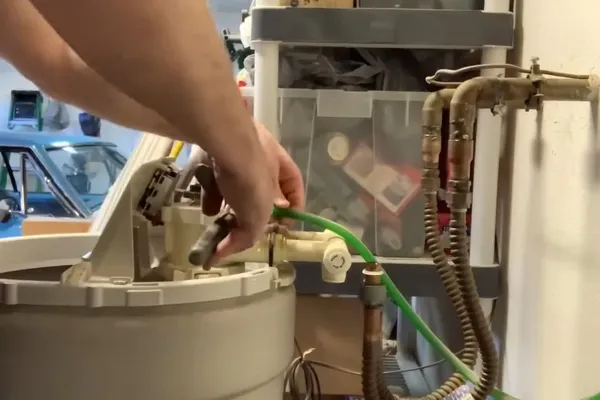 Residential water softener system with tank and plumbing connections for The Cordes Lakes area in Cordes Lakes, AZ