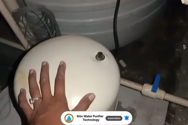 Residential water softener system with tank and plumbing connections for A Spring Valley well system in Spring Valley, AZ