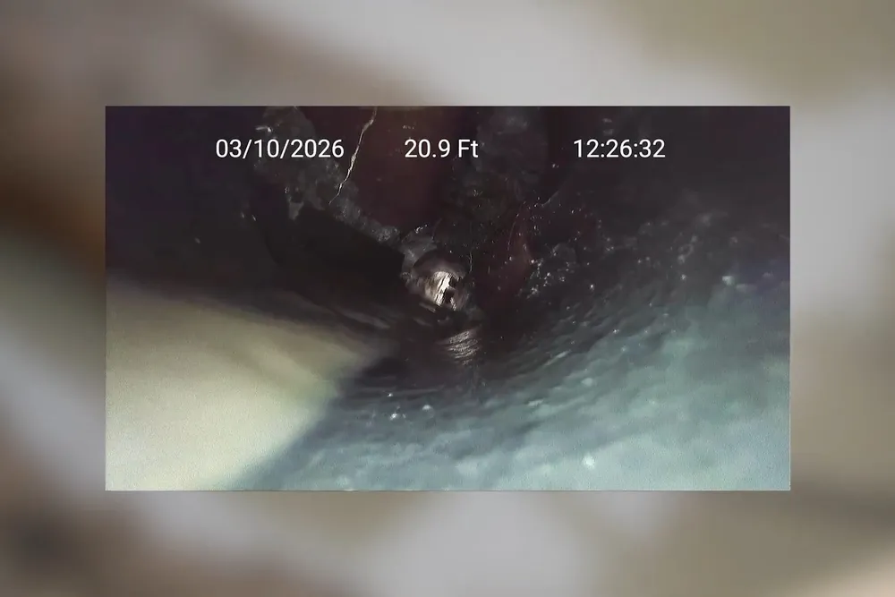 Sewer camera inspection view inside a drain line for Sewer line camera inspection in Prescott Valley, AZ